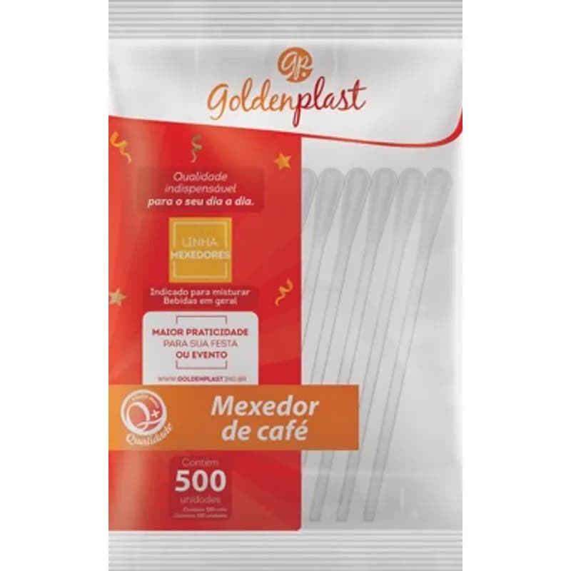 Palheta Plástico para Café Bio Golden com 500, foto 1