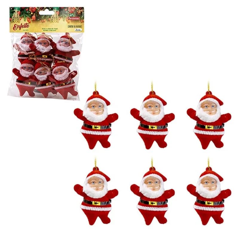 Enfeite Noel 6cm 6 pçs, foto 1