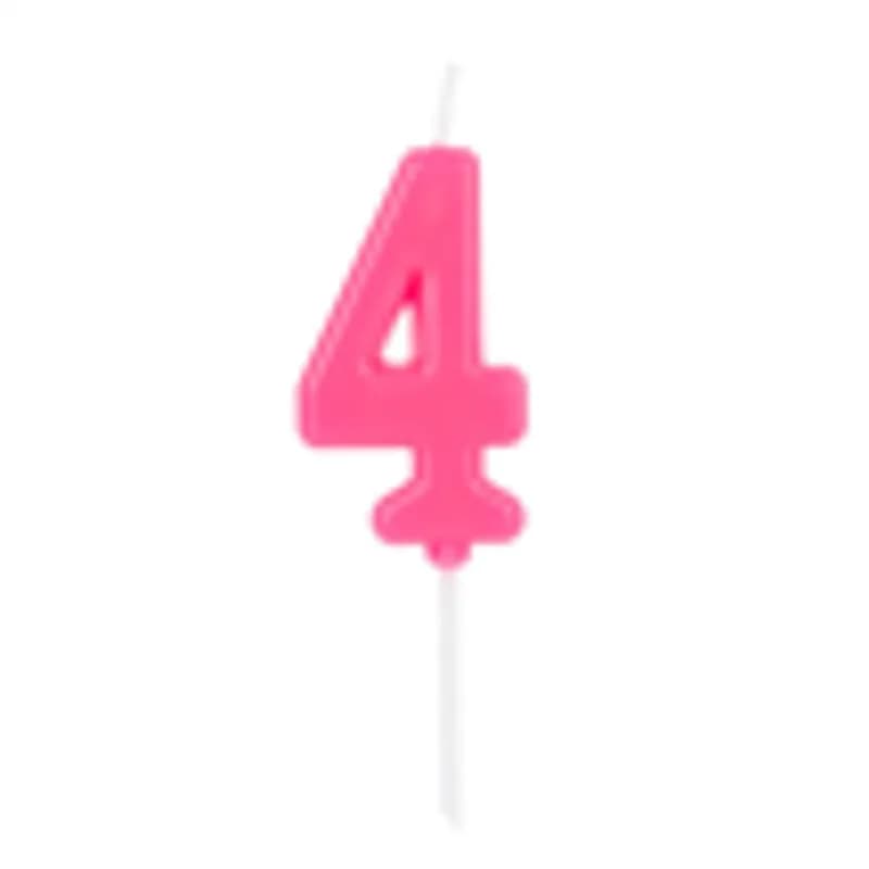 Vela Pick Rosa Número 4, foto 1